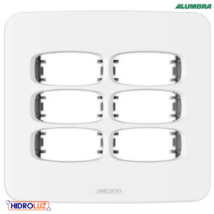 PLACA 4X4 6 POSTO COM SUPORTE BRANCO