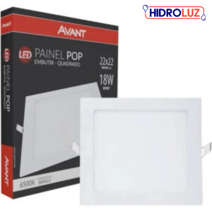 PAINEL LED EMBUTIDO QUADRADO 18W BRANCO FRIO