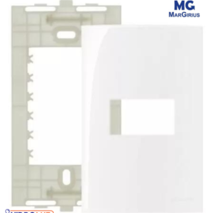 PLACA 4X2 1 POSTO HORIZ BRANCO C/ SUPORTE SLEEK