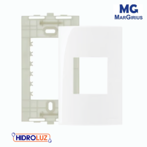 PLACA 4X2 2 POSTOS HORIZ  "JUNTOS"  BRANCO C/ SUP SLEEK