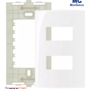 PLACA 4X2 2 POSTOS HORIZ  "SEPARADO"  BRANCO C/ SUP SLEEK