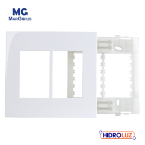 PLACA 4X4 4 POSTOS JUNTOS BRANCO C/ SUPORTE SLEEK