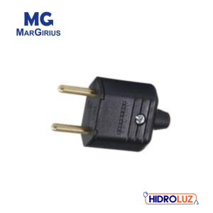 PLUGUE RETO 2P 20A COM PRENSA CABO PLD2-2 PRETO