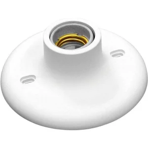 PLAFON PVC BRANCO REDONDO SOQUETE DE PORCELANA E27
